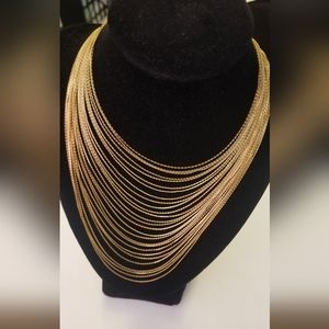 Vintage VCLM goldtone multi strand necklace